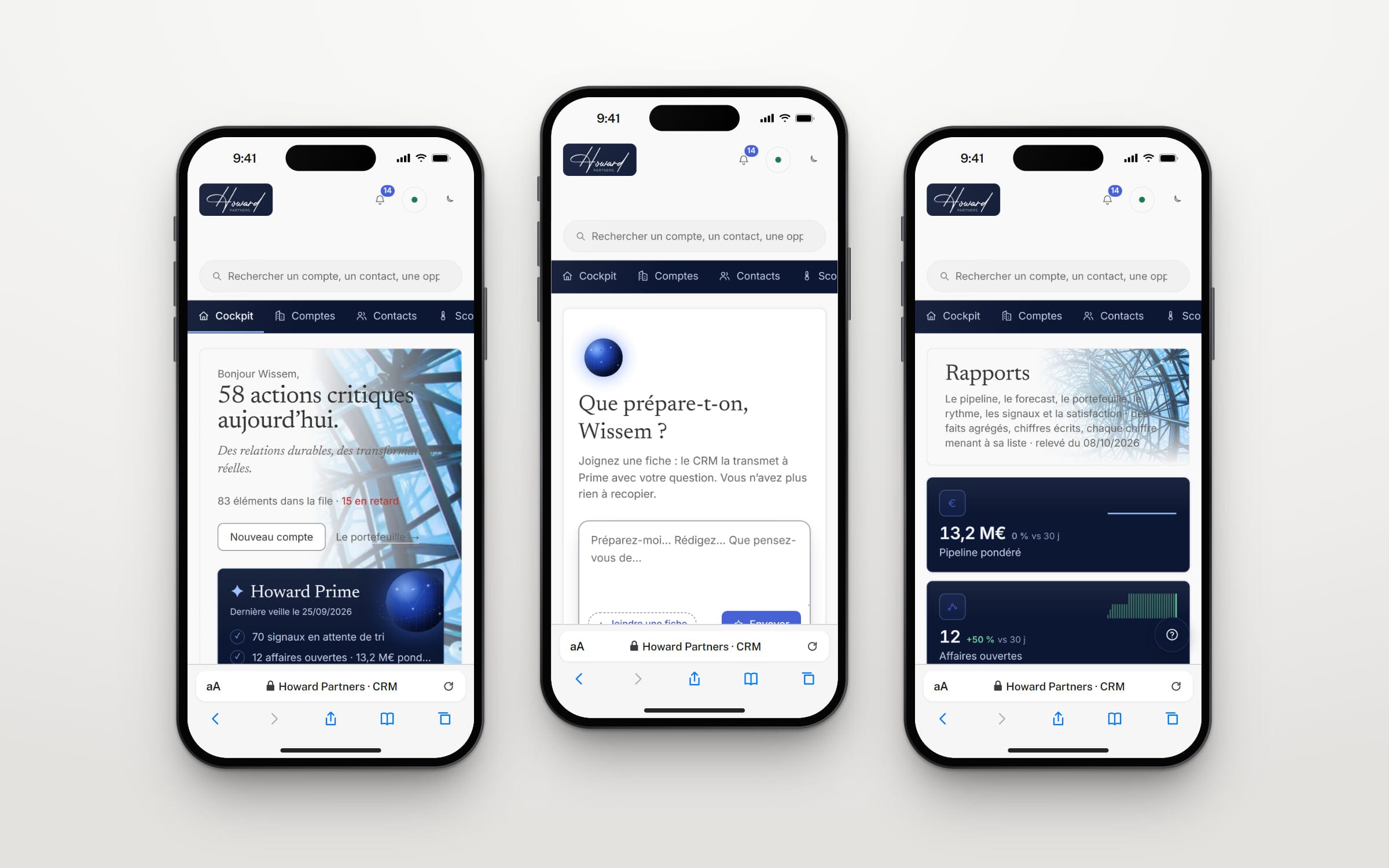 Howard Partners on three phones