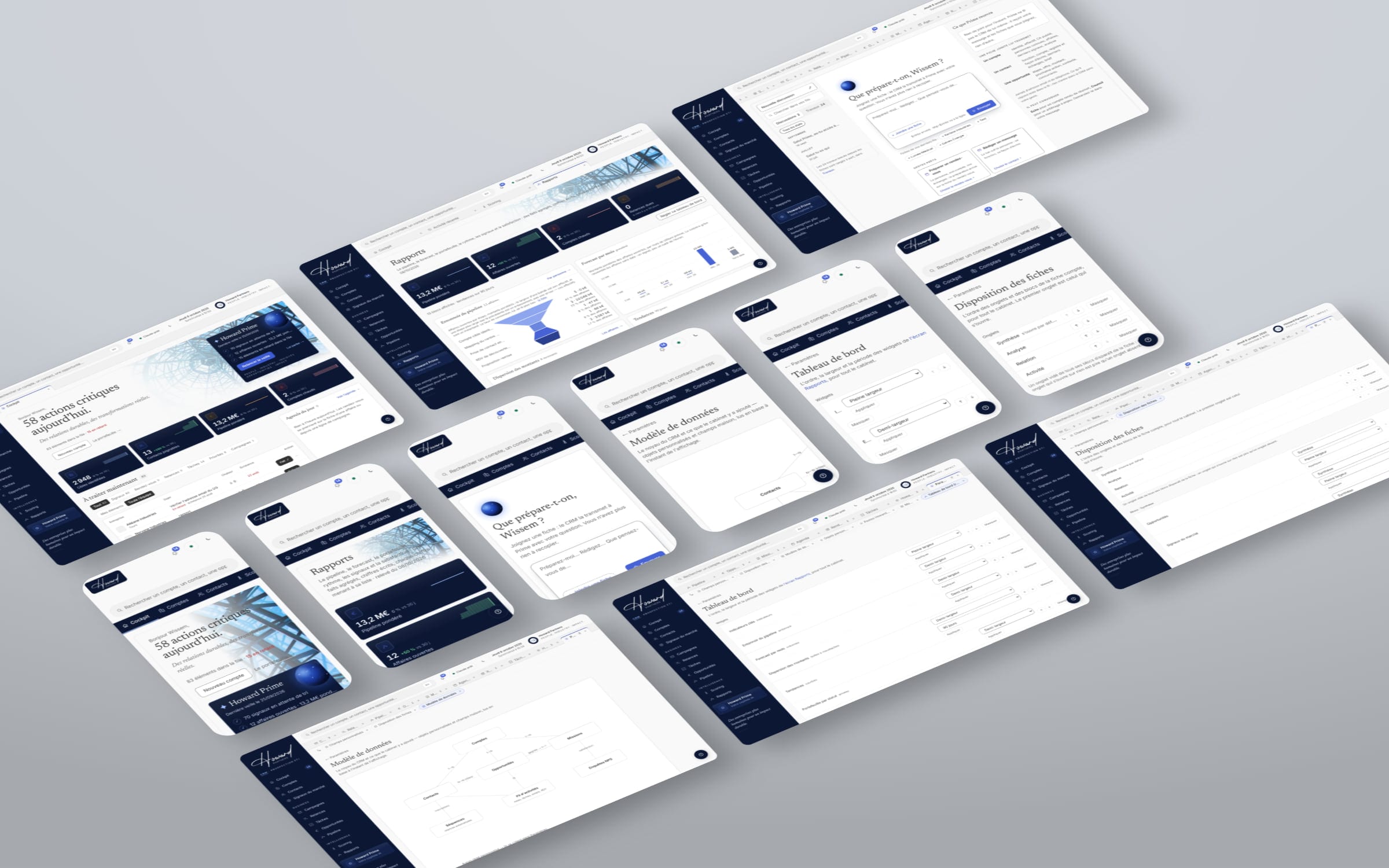 Howard Partners CRM, screens in perspective