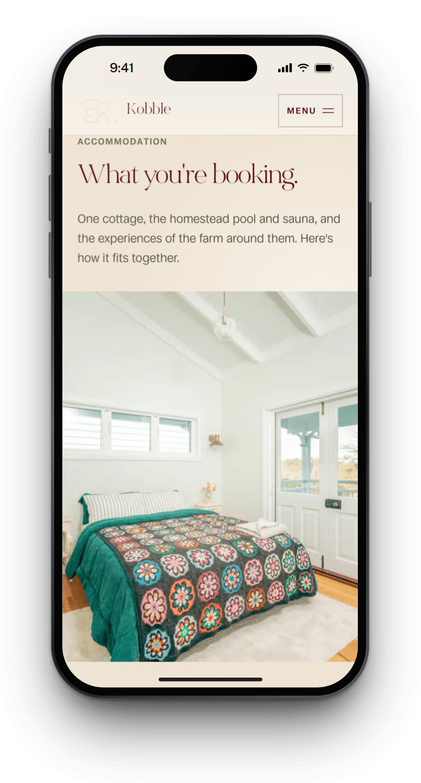 Kobble Cottage, on a phone
