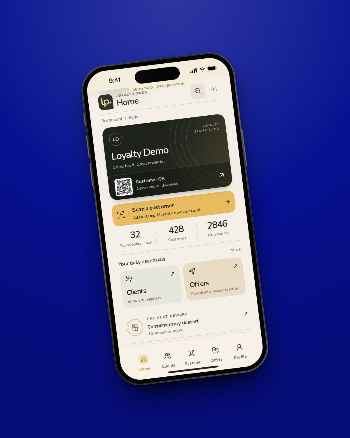 Loyalty Pass, a tbs product, on a phone