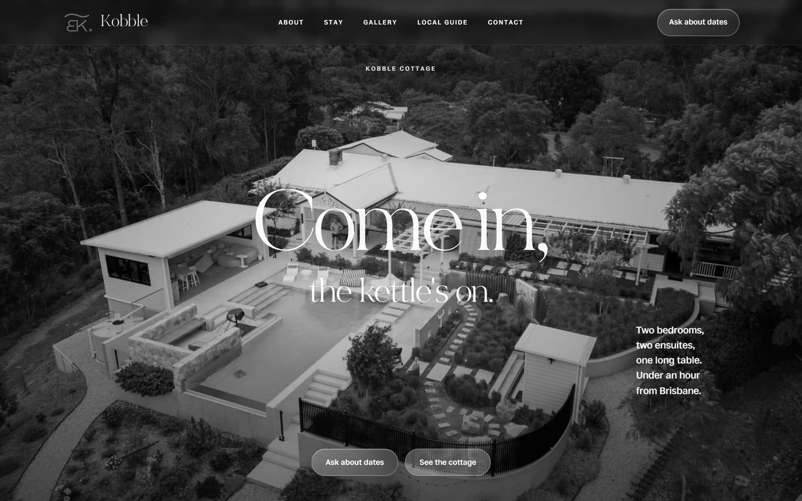 Holiday cottage website, desktop and mobile